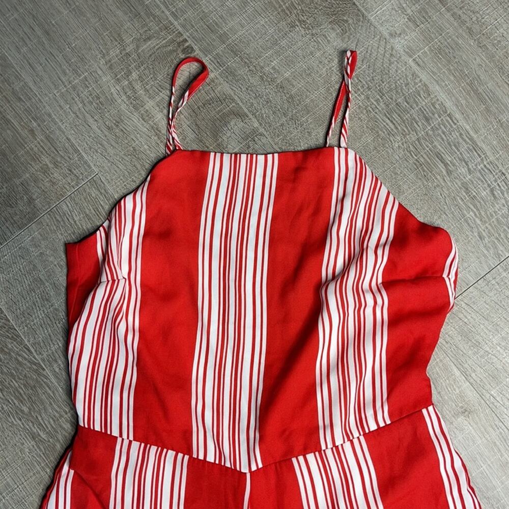NWT LOVE, FIRE Women's Red Multi-stripe Cropped Jumpsuit - Picture 4 of 12